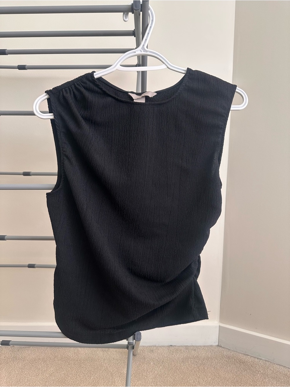H&M Black Sleeveless Textured Tank Top